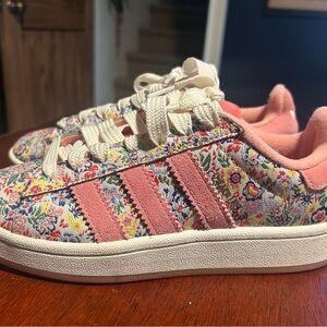 Adidas Kids Floral Sneakers - Pink and White